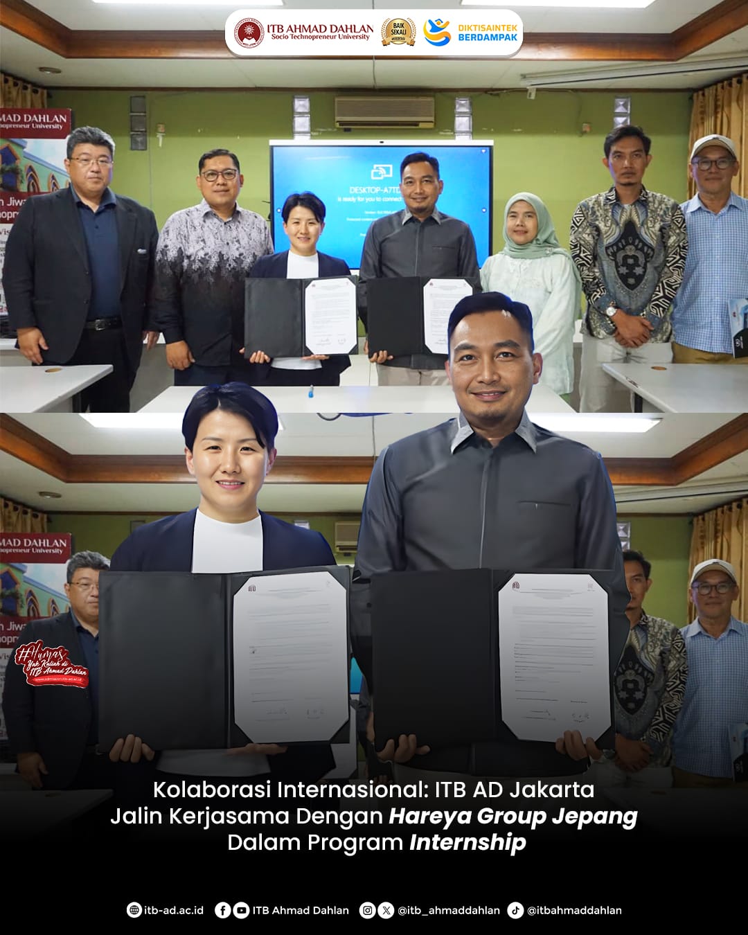 Kolaborasi Internasional, ITB AD Jakarta Jalin Kerjasam dengan Hareya Group Jepang Dalam Program Internship